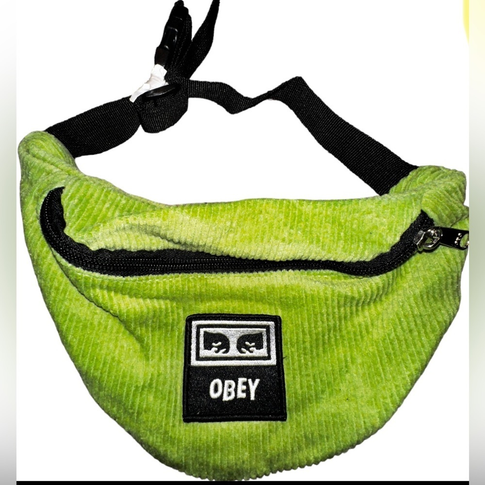Men’s- Obey- Lime Green Corduroy Fanny Pack- NWOT​